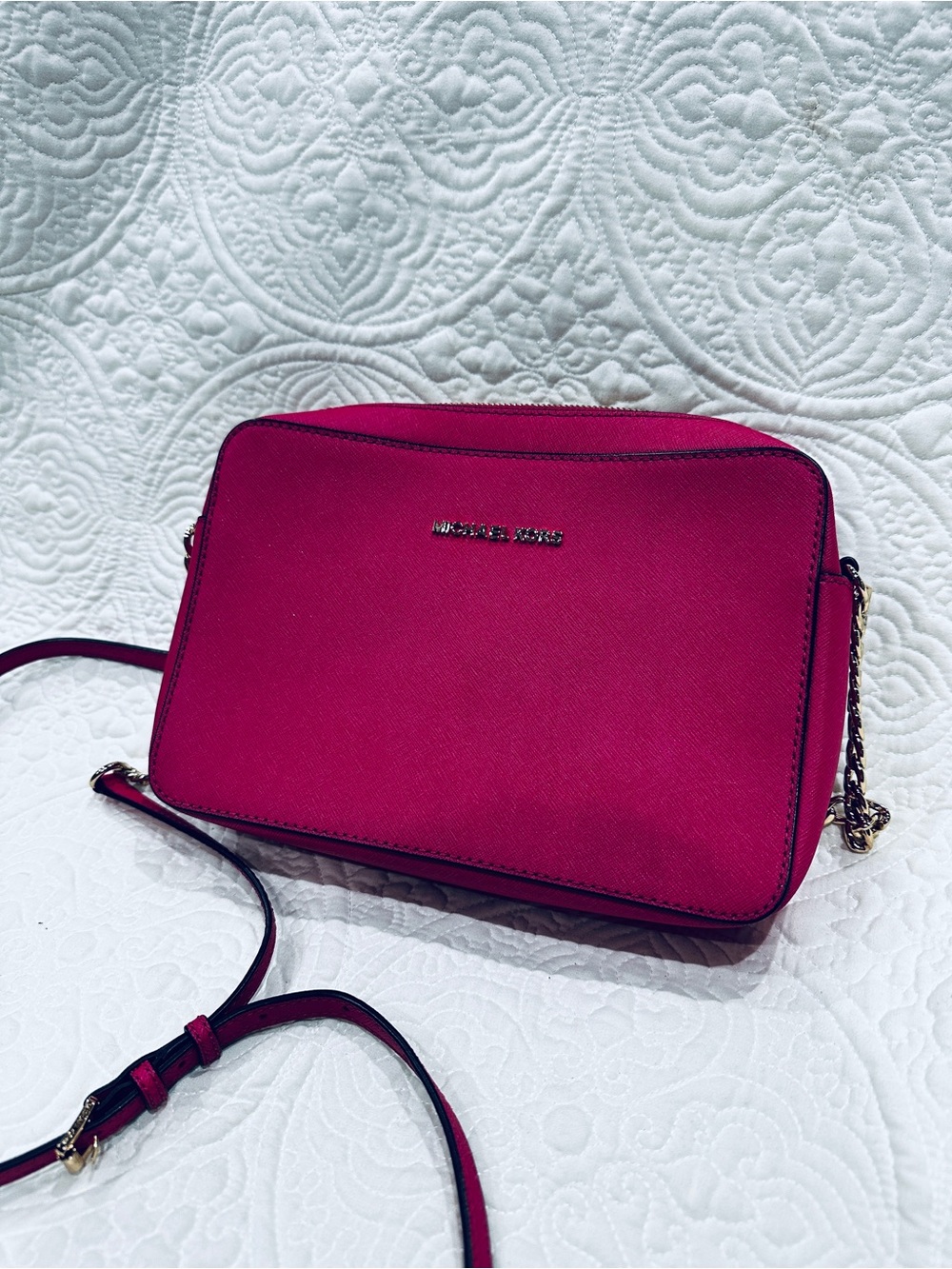 MICHAEL Michael Kors Hot Pink Crossbody Bag with Gold-Tone Hardware